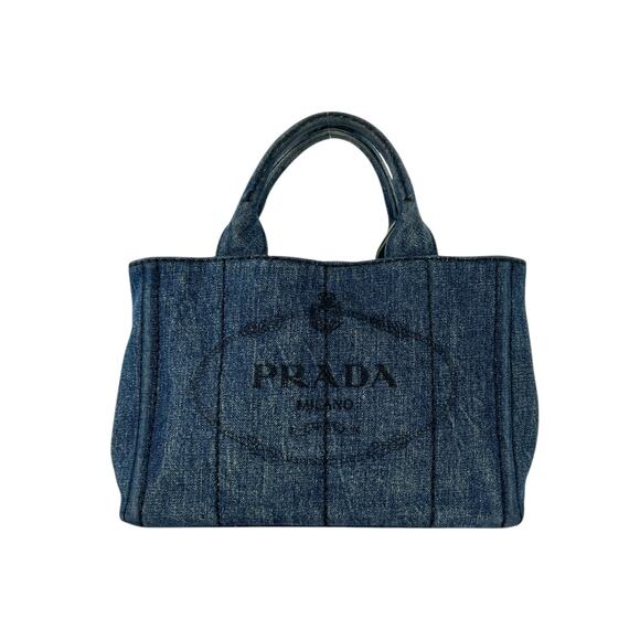 Prada Denim Canapa Tote Bag - Picture 1 of 8